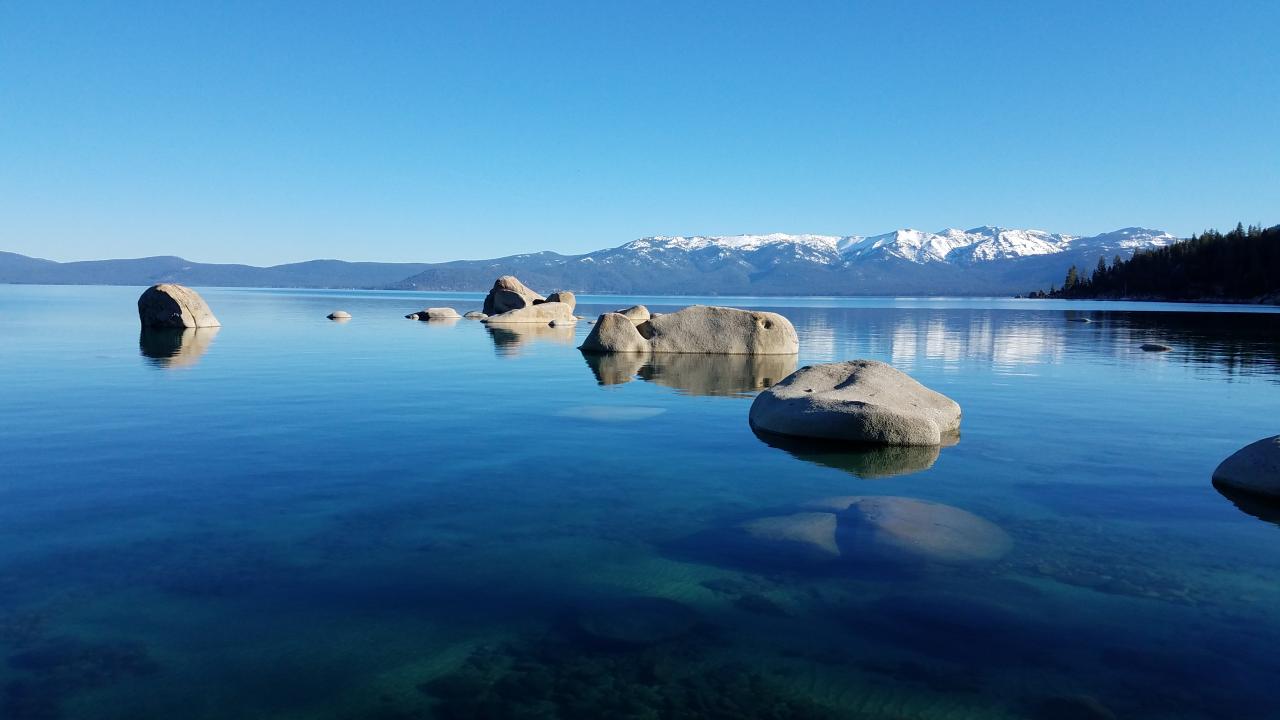 Lake Tahoe right after sunrise